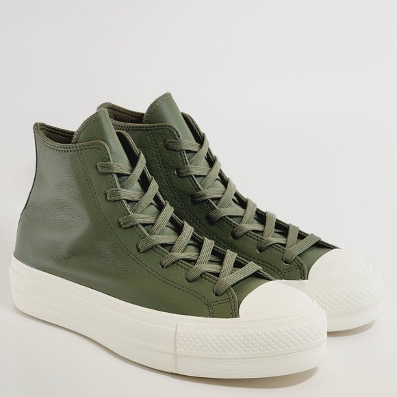 Converse CTAS Hi Lift Utility Green Leather Women's Platform Sneaker A07131C NWT - Picture 1 of 6